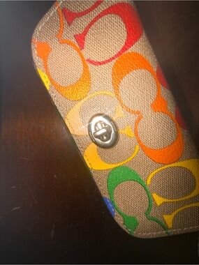 Coach Multicolor Signature Canvas  EyeGlass Case Pride